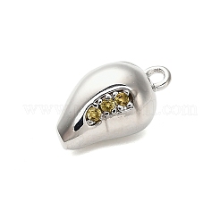Brass Micro Pave Cubic Zirconia Pendants&nbsp;KK-L229-001P-08