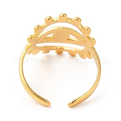 Ion Plating(IP) 201 Stainless Steel Open Cuff Ring Rhinestone Settings&nbsp;RJEW-E063-40G