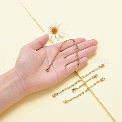 4 Strands 4 Styles 304 Stainless Steel Chain Extender&nbsp;STAS-YW0001-10G