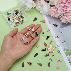 56Pcs 7 Colors Resin Horn Buttons&nbsp;FIND-FG0004-72