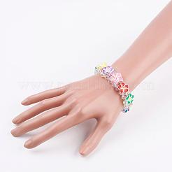 AB Color Plated Glass Bead Multi-Strand Stretch Bracelets&nbsp;BJEW-JB03308
