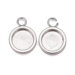 201 Stainless Steel Pendant Cabochon Settings&nbsp;STAS-I137-02D-S