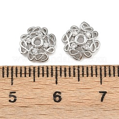 Brass Micro Pave Clear Cubic Zirconia Bead Caps&nbsp;KK-K407-44P