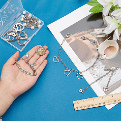 5Pcs 5 Styles Iron & Alloy Charm Shoes Chain with Alloy Clasp and ABS Beads&nbsp;DIY-PH0038-90