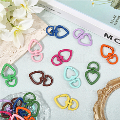 20Pcs 10 Colors Spray Printed Alloy Swivel Clasps&nbsp;FIND-SC0017-41