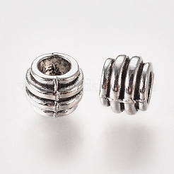 Tibetan Style Alloy Barrel Large Hole European Beads&nbsp;TIBEB-5716-AS-LF