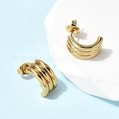 201 Stainless Steel Triple Stud Earrings&nbsp;EJEW-Z151-01G
