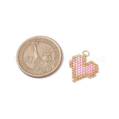 MIYUKI Delica Glas Seed Beaded Heart Pendants&nbsp;PALLOY-MZ00701-01