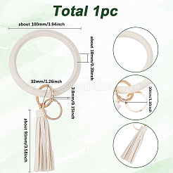 PU Leather Tassel Bracelet Wristlet Keychain&nbsp;AJEW-SC0003-67B