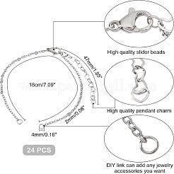 304 Stainless Steel Cable Chain Bracelet Making&nbsp;MAK-UN0001-23