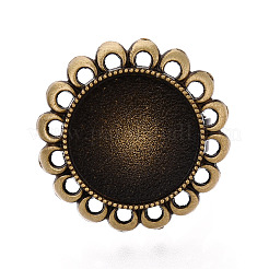 Adjustable Flower Alloy & Iron Bezel Cup Ring Base with Rotatable Tray&nbsp;MAK-T012-08AB