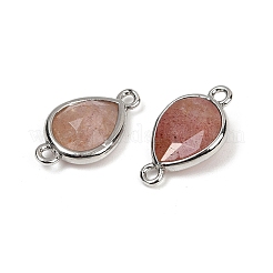 Natural Strawberry Quartz Faceted Connector Charms&nbsp;G-L514-048G-02