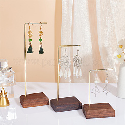 3 Sets 3 Styles Walnut Wood Dangle Earring Hanging Holder&nbsp;EDIS-NB0001-09