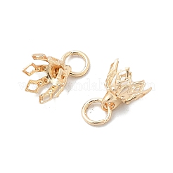 Flower Rack Plating Brass Filigree Bead Cap Bails&nbsp;KK-L102-27G-01