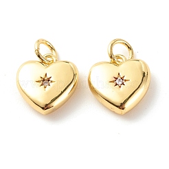 Brass Micro Pave Clear Cubic Zirconia Pendants&nbsp;ZIRC-P094-28G-RS