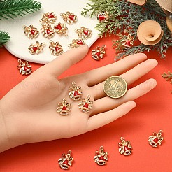 20Pcs Christmas Bell Alloy Enamel Pendants&nbsp;ENAM-YW0006-08