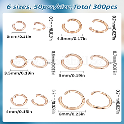 300Pcs 6 Styles 304 Stainless Steel Open Jump Rings&nbsp;STAS-LP0001-60