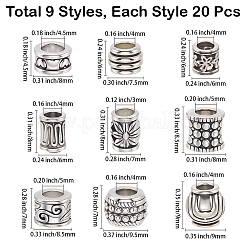 180Pcs 9 Styles Tibetan Style Alloy Beads&nbsp;TIBEB-PA0001-05