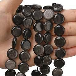 Natural Silver Sheen Obsidian Beads Strands&nbsp;G-L648-B23-15mm-02