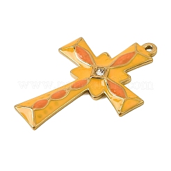 304 Stainless Steel with Orange Enamel Pendants&nbsp;SA-CBAA1A1-01G