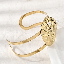 Stylish 304 Stainless Steel Cuff Bangles&nbsp;BJEW-K302-01D-G
