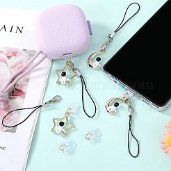 6Pcs Alloy Enamel Mobile Straps&nbsp;HJEW-SW00132-11