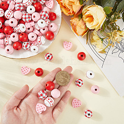 200Pcs 5 Styles Natural Wooden Beads&nbsp;WOOD-PA0001-37