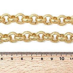 12MM Brass Textured Rolo Chain Necklaces&nbsp;NJEW-L013-08G