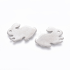 Tarnish Resistant 201 Stainless Steel Bunny Charms&nbsp;STAS-L233-087P