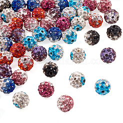 64Pcs 8 Colors Two-Tone Handmade Polymer Clay Disco Ball Beads&nbsp;RB-SW0001-01