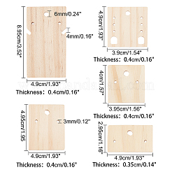 20Pcs 5 Styles Wooden Earring Organizer Boards&nbsp;EDIS-NB0001-07