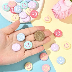 30Pcs 6 Colors Opaque Resin Cabochons&nbsp;RESI-YW0005-44