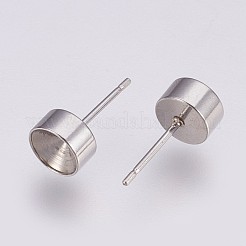 Non-Tarnish 304 Stainless Steel Stud Earring Settings&nbsp;STAS-I088-H-02P