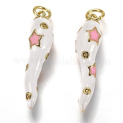 Brass Enamel Pendants&nbsp;KK-B026-15G-C