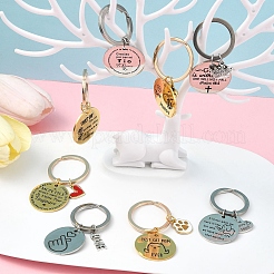 Alloy Enamel with Rhinestone & 201 Stainless Steel Keychain&nbsp;KEYC-YW00101-01