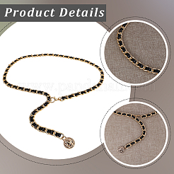 1Pc Alloy PU Leather Braided Waist Chains for Woman&nbsp;AJEW-CL0005-49A