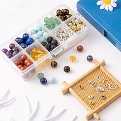 192Pcs 8 Styles 10mm Gemstone Beads Chakra Yoga Healing Stone Kits&nbsp;G-LS0001-02C
