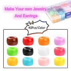 480Pcs 12 Colors Opaque Acrylic European Beads&nbsp;SACR-YW0001-42