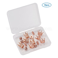 Brass Micro Pave Clear Cubic Zirconia Beads&nbsp;ZIRC-TA0001-09RG