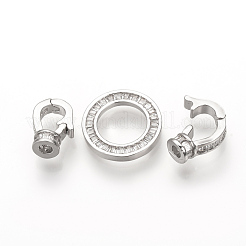 Brass Micro Pave Cubic Zirconia Fold Over Clasps&nbsp;ZIRC-S058-25P
