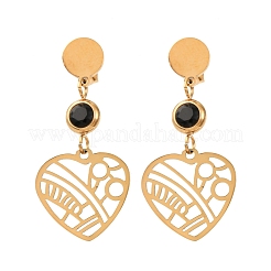 304 Stainless Steel Dangle Stud Earrings&nbsp;EJEW-F393-04G