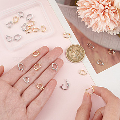 24Pcs 4 Styles Rack Plating Brass Fold Over Clasps&nbsp;KK-BC0012-80