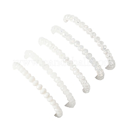 5Pcs Round Glass & CCB Beads Stretch Bracelets for Women&nbsp;BJEW-JB12675