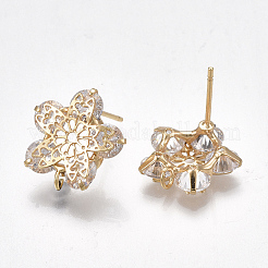 Brass Stud Earring Findings&nbsp;KK-T038-490G
