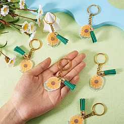 Acrylic Sunflower Pendant Keychains&nbsp;KEYC-TAC00010