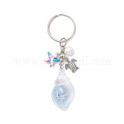 Alloy Acrylic Shell Shape Keychains&nbsp;KEYC-JKC01322-04