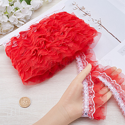 10M Polyester Flower Lace Ribbon with Paillettes&nbsp;OCOR-GF0003-34A