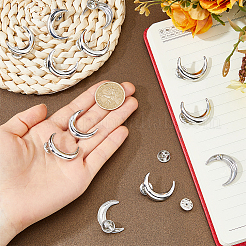12Pcs Moon Alloy Lapel Pin Backs for Backpack Clothes&nbsp;JEWB-FH0002-79P