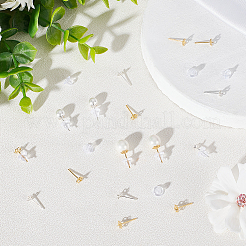 10 Pairs 2 Color 925 Sterling Silver Stud Earring Findings&nbsp;STER-BBC0001-79