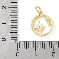 925 Sterling Silver Pave Clear Cubic Zirconia Ring with Star Pendants&nbsp;LS-STER-R013-10G